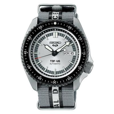 精工(SEIKO) 5号 日韩手表灰色表盘时尚流行星期日历男士机械手表 SRPJ79