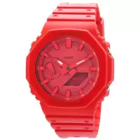 卡西欧(CASIO) 男士 G-Shock 简约时尚 百搭经典 树脂红色表盘石英手表