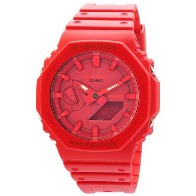卡西欧(CASIO) 男士 G-Shock 简约时尚 百搭经典 树脂红色表盘石英手表