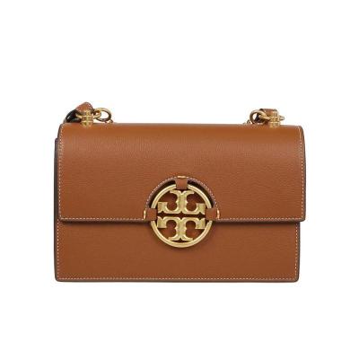 Tory Burch 汤丽柏琦 Miller 卵石纹单肩包 手提包 轻奢精致 休闲百搭 棕色