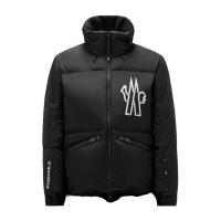 盟可昧 Moncler 时尚潮流图案印花黑色长袖立领羽绒服耐磨保暖休闲 海外代购