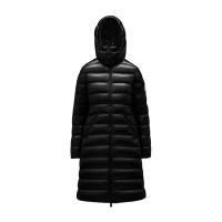 Moncler 盟可昧 女士黑色徽标长款羽绒服 舒适休闲耐磨简约时尚外套夹克 全球购专柜