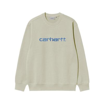 Carhartt 卡哈特 刺绣 Script 徽标罗纹衣领简约长袖卫衣 舒适休闲男士上衣 I030546-24GXX