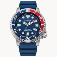 Citizen 西铁城 男表Promaster Dive新款经典表带蓝盘防水200M光动能潜水腕表 BN0168-06L