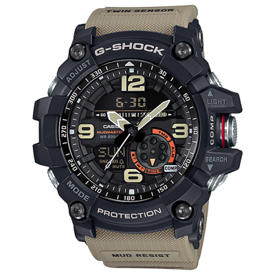 CASIO 卡西欧 G-SHOCK 手表 大泥王系列指南针温度计双传感器计时多功能男士防水腕表