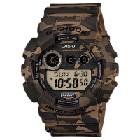 CASIO 卡西欧 手表 G-SHOCK GD-120系列双时区多功能迷彩数显防震防水男士腕表