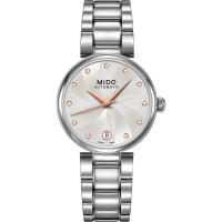 Mido 美度 瑞士手表 Baroncelli 系列女士长动能自动机械表 镶钻轻奢名表 M0222071103610