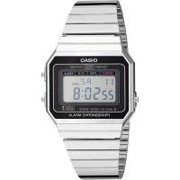 CASIO 卡西欧 专柜男子流行全球购银色方形腕表 A700W-1ACF日韩手表