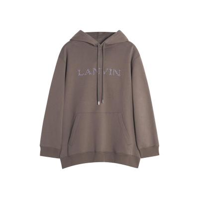 Lanvin 浪凡 女士长袖卫衣 珍珠徽标超大连帽衫 金属头抽绳风帽 袋鼠口袋 RWHO9003J138A24-675