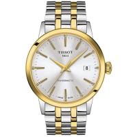 TISSOT 天梭 男表典藏梦想经典三针日期显示钢带自动机械表男表 T1294072203101