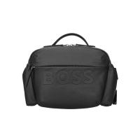 HUGO BOSS 雨果博斯 男士徽标腰包 顶部提手拉链闭合主隔间 可调节背带时尚单肩包 50516894-001