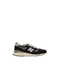 新百伦(New Balance)中性跑鞋透气舒适翻毛皮拼接运动休闲鞋黑白