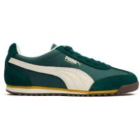 彪马(Puma)复古潮流休闲跑鞋男鞋绿灰拼色真皮叠层防滑橡胶底运动