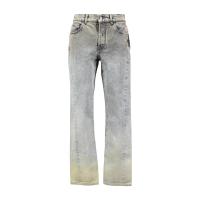 Off-White女士漂白效果直筒牛仔裤时尚百搭腰带设计