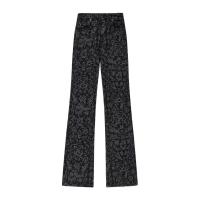 Off-White女款喇叭牛仔长裤经典五袋设计图案背贴时尚休闲裤