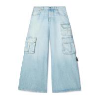 Off-White女款阔腿牛仔裤舒适工装口袋设计时尚百搭休闲裤