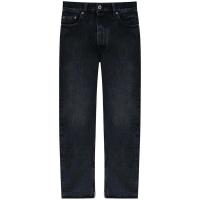 Off-White男款直筒修身深色洗水拼接条纹牛仔裤春夏休闲百搭