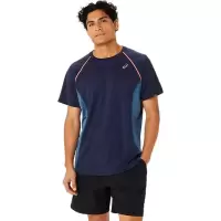 Asics男士速干透气运动短袖T恤环保材质排汗训练服