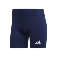 Adidas女排运动裤女款techfit蓝色弹力透气比赛训练短裤