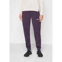 Adidas高弹力束脚运动裤女 hiking徒步休闲直筒九分健走裤雅黑