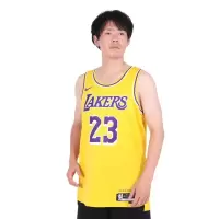 Nike洛杉矶湖人队NBA运动透气速干球迷版球衣男款黄