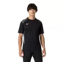 Mizuno运动速干透气T恤男款 slim合体排汗训练衫 肩侧印花散热舒适