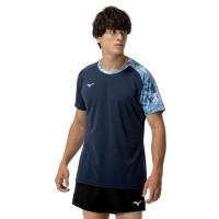 Mizuno男子速干回收聚酯运动排汗训练T恤单袖印花版印尼制造