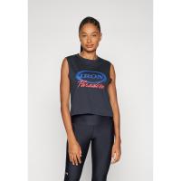 Under Armour女款运动T恤透气舒适休闲黑色和皇家蓝色搭配