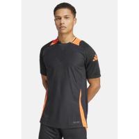 Adidas男士足球训练运动T恤短袖透气速干黑红色休闲服饰