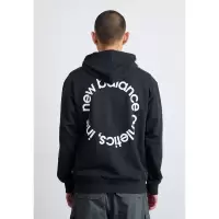 New Balance宽松版型直筒长袖连帽印花弹力下摆男士圆领卫衣