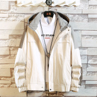 罗里格外套男士2021春秋新款休闲韩版潮流男装上衣服潮牌帅气工装夹克 连帽