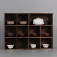 优旋(youe shone) 茶具小博古架壁挂置物架日式茶柜实木茶杯架茶具收纳柜茶壶架