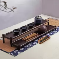 优旋(youe shone) 茶具紫竹茶棚博古架功夫茶具收纳竹茶道零配实木杯垫茶杯架茶托杯