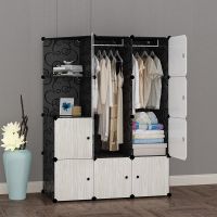 优旋(youe shone) 收纳柜衣柜简易塑料布衣橱租房单小卧室布艺挂仿实木组装经济型收纳柜子