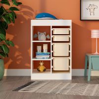 优旋(youe shone) 收纳柜儿童玩具收纳神器宝宝幼儿园大容量家用省空间实木收纳柜多层书架