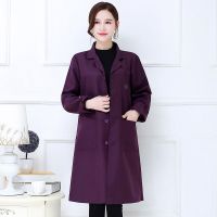 优旋(youe shone) 围裙时尚风衣式工作服女士长款罩衣外穿大褂家居厨房护衣防污围裙~