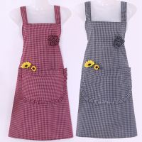 优旋(youe shone) 围裙背带围裙女厨房家用工作服防油污布成人可爱花边时尚反穿罩衣