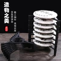 优旋 茶具普洱茶饼架放茶叶的架子家用多层茶饼展示架防尘塑料茶配件置物架