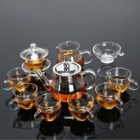 优旋 茶具玻璃茶具套装整套透明泡茶壶家用办公功夫茶具普洱花茶杯子