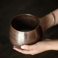 优旋 茶具茶渣缸茶洗家用茶洗茶钵复古建水钵型茶渣桶水盂大号杯水洗陶