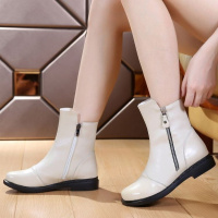 2019新款马丁靴女鞋真皮短靴平底单靴女春秋平跟及裸靴大码女靴子