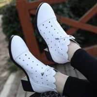 2019新款短靴春秋单靴粗跟真皮百搭镂空马丁靴春款女靴子中跟女鞋