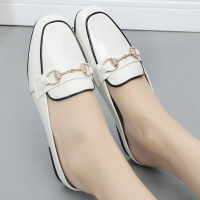 包头半拖鞋女2019新款夏季外穿凉拖鞋时尚平底百搭懒人单鞋真皮鞋