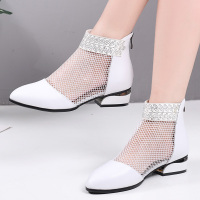 真皮镂空靴2019春季新款包头纱凉鞋韩版百搭夏天鞋子平底女鞋