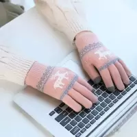 新款[成人/儿童]手套女冬天保暖秋季卡通成人儿童手套学生触屏加厚绒毛线针织棉五指男士骑行车
