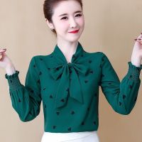 春季上衣衬衫2022新款洋气韩版宽松长袖女装打底衫女