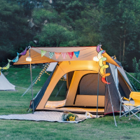 户外露营家庭全自动帐篷迈高登2-4人速开便携折叠双层防雨一室一厅帐篷