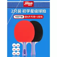 红双喜(DHB)乒乓球拍双拍2只装学生儿童初学者一二三四星级专业兵乓拍
