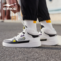 鸿星尔克(ERKE)高帮板鞋男鞋2022春季新款厚底休闲鞋耐磨时尚潮流运动鞋