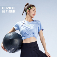 鸿星尔克(ERKE)2022夏季新款女士运动休闲跑步瑜伽速干短袖T恤健身上衣